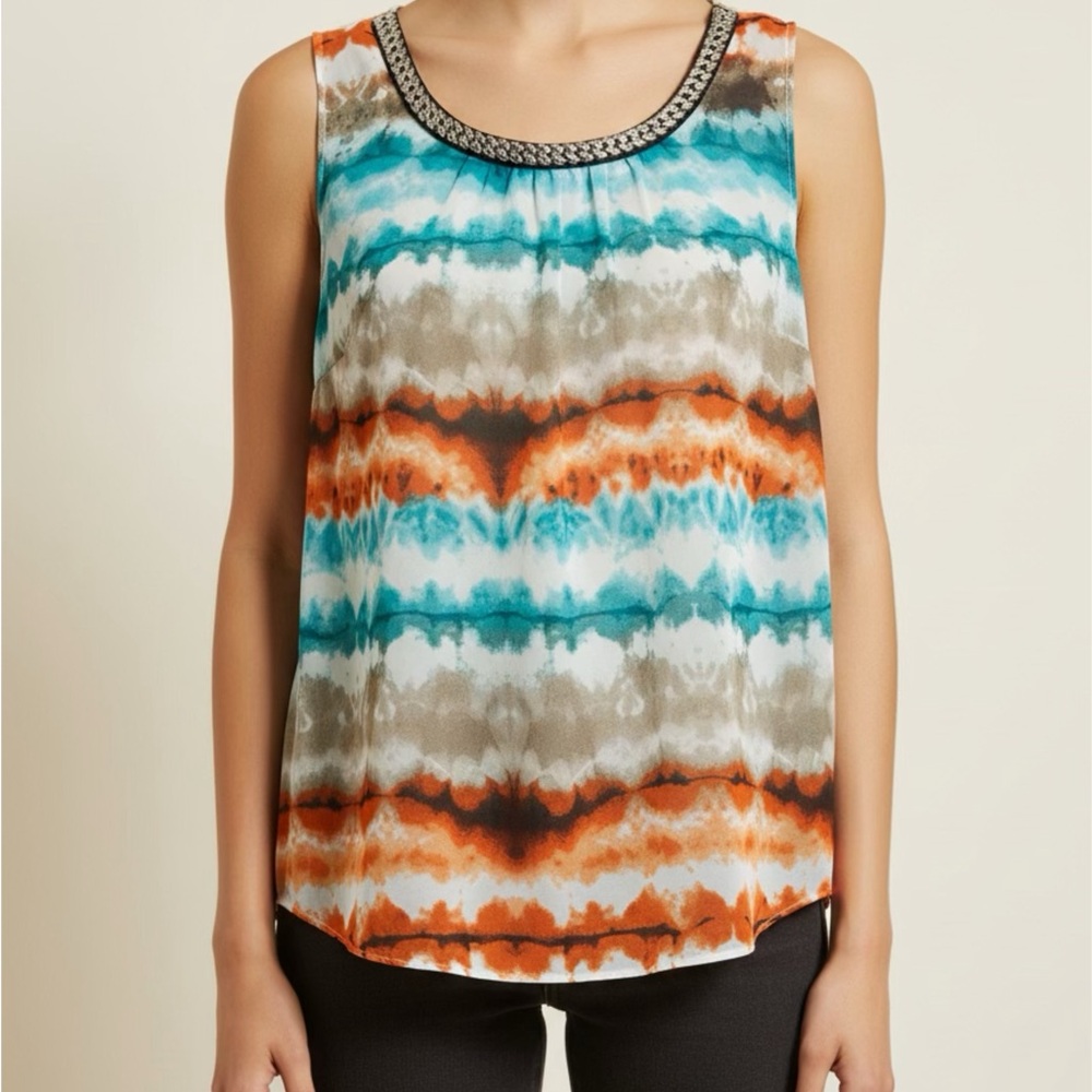 AGB Women's Sleeveless Top with Chain Detail